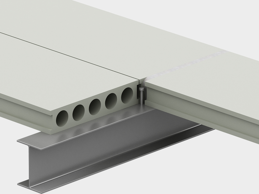 Перекрытие с железобетонными плитами заводской готовности.